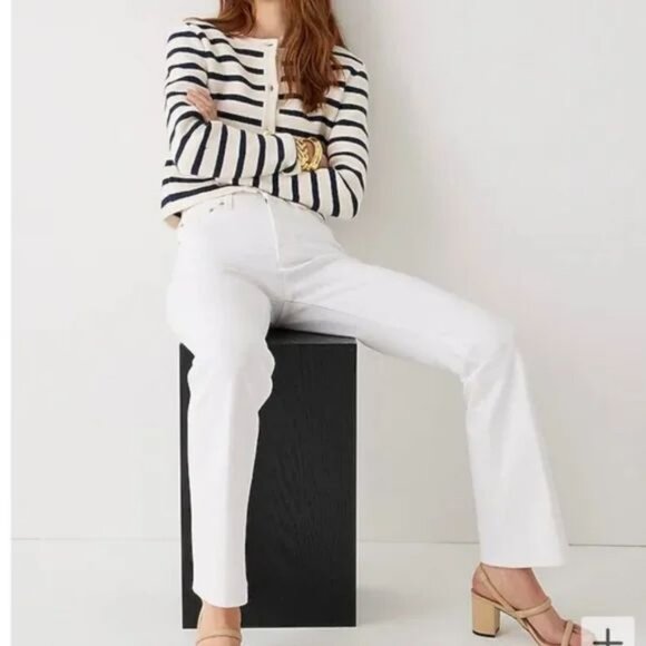 J. Crew Full-Length Demi-Boot Jean in White Wash Size 32 - Picture 3 of 16